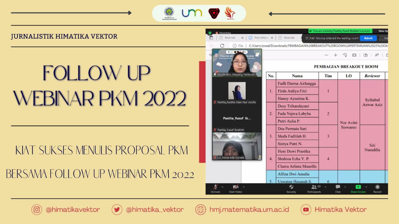 Kiat Sukses Menulis Proposal PKM bersama Follow Up Webinar PKM 2022